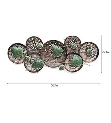 Handcrafted Metal Leaf Round Led Wall Decor - ArtyCraftz