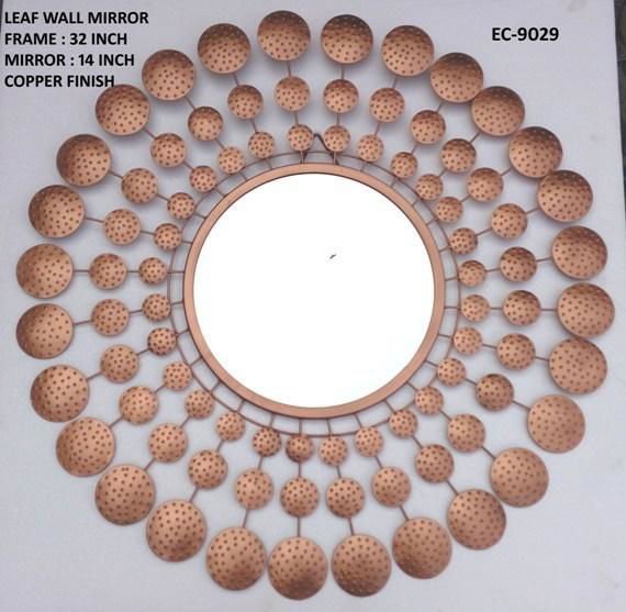 Handcrafted Metal Mirror for Wall Decor 32 Inches - ArtyCraftz