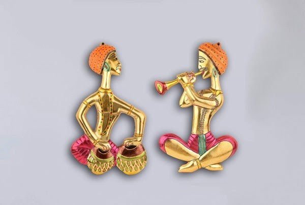 Handcrafted Metal Musical Man Set for Home Decor - ArtyCraftz