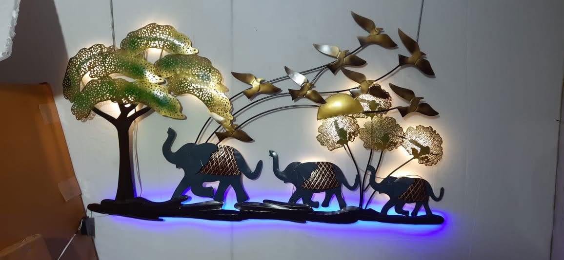 Handcrafted Metal Natural Fantasy World Wall Decor 50*3 Inches - ArtyCraftz