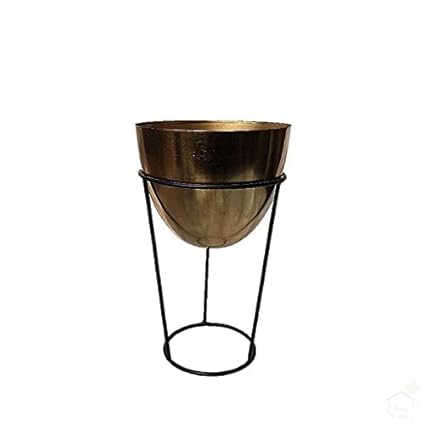 Handcrafted Metal Planters Set with Stand - ArtyCraftz