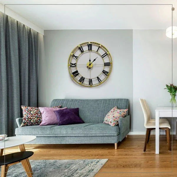 Handcrafted Metal Roman Numerical Clock for Wall Decor in 30 inches - ArtyCraftz