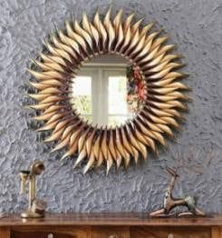 Handcrafted Metal Sun Burst Mirror for Wall Decor 38 Inches - ArtyCraftz