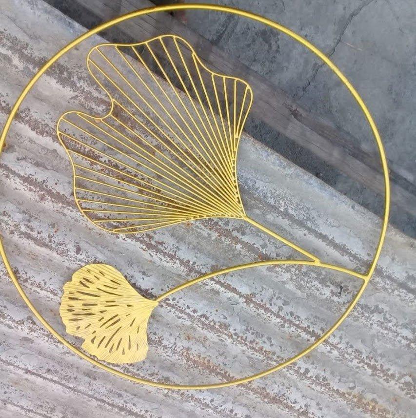 Handcrafted Metal Wall Decor Gold Color 30 Inches - ArtyCraftz