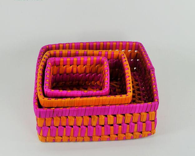 Handcrafted Palm Leaf 3 - in - 1 Square Tray - ArtyCraftz