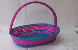 Handcrafted Palm Leaf Oval Hamper Basket - ArtyCraftz