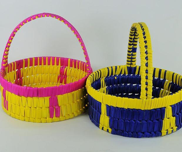 Handcrafted Palm Leaf Pooja Basket (2 pieces) - ArtyCraftz