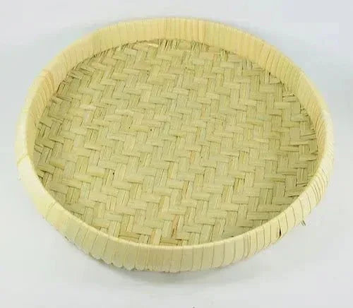 Handcrafted Palm Leaf Round Murum 15 Inches Diameter - ArtyCraftz