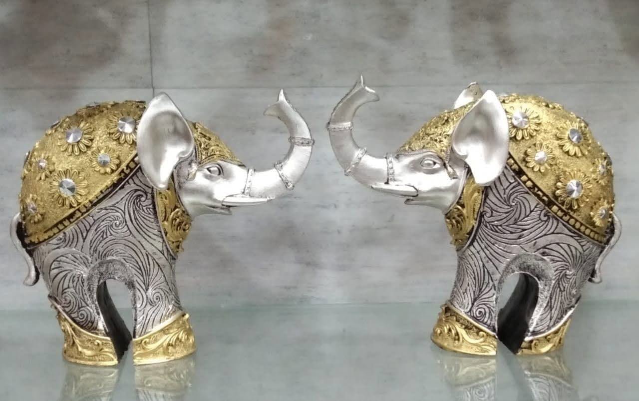 Handcrafted Polyresin Elephant Showpiece for Home Decor and Gifting - ArtyCraftz