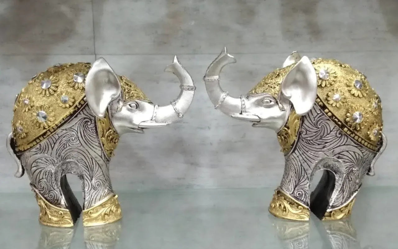 Handcrafted Polyresin Elephant Showpiece for Home Decor and Gifting - ArtyCraftz