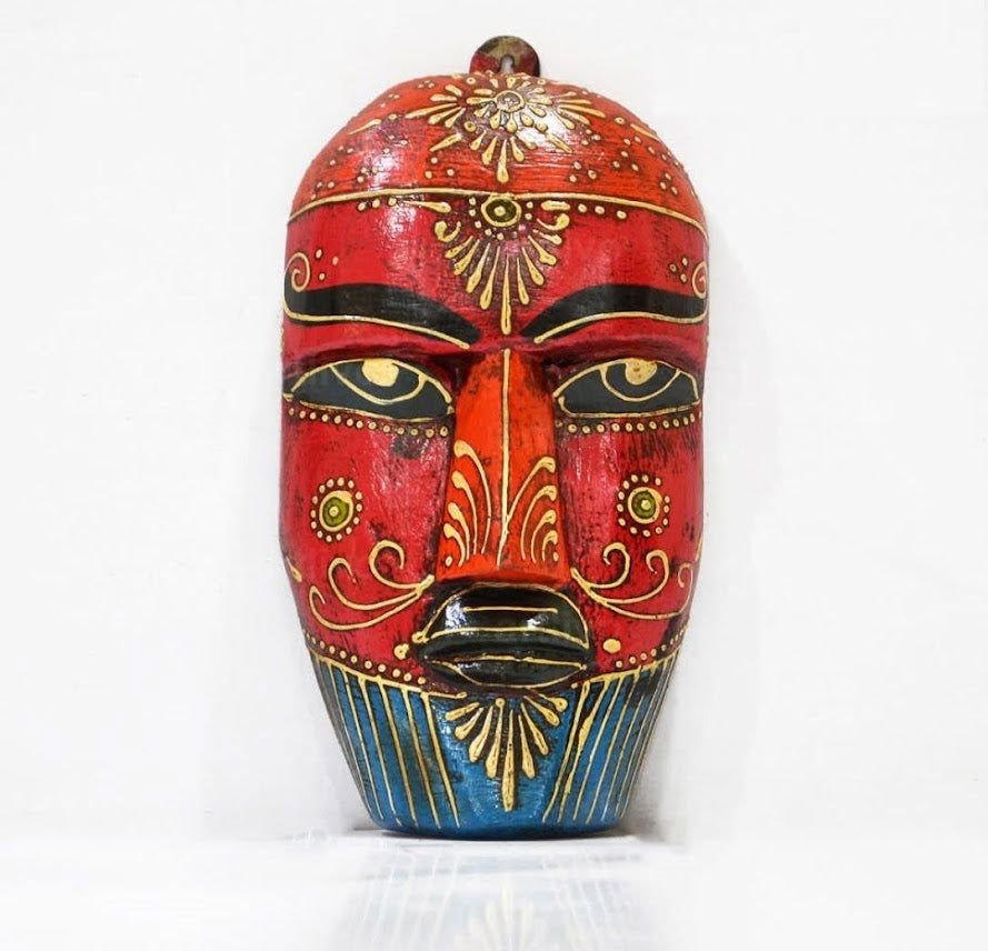 Handcrafted Wooden Embossed Mask for Home Decor and Gifting 11.5*6*21 Cm - ArtyCraftz