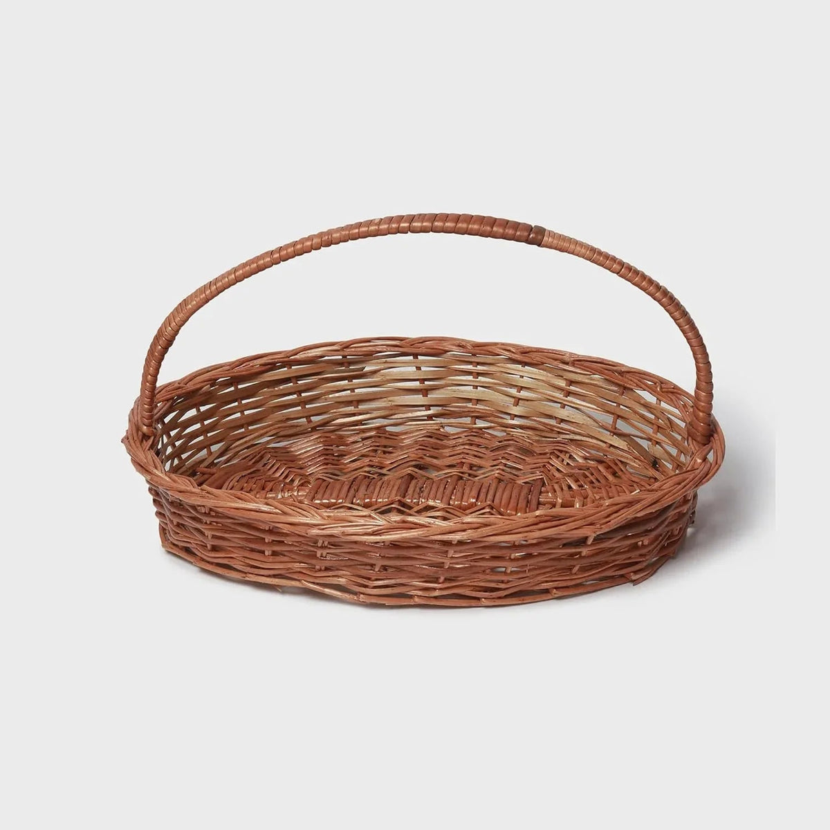 Handmade Bamboo Cane Oval Shape Handle Hamper Basket - ArtyCraftz