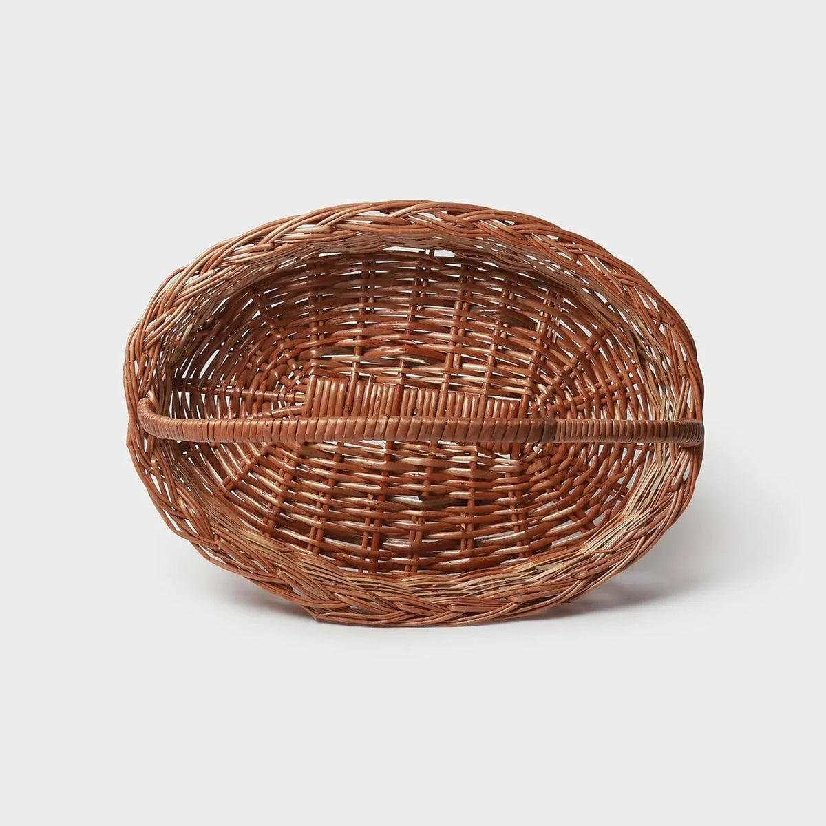 Handmade Bamboo Cane Oval Shape Handle Hamper Basket - ArtyCraftz