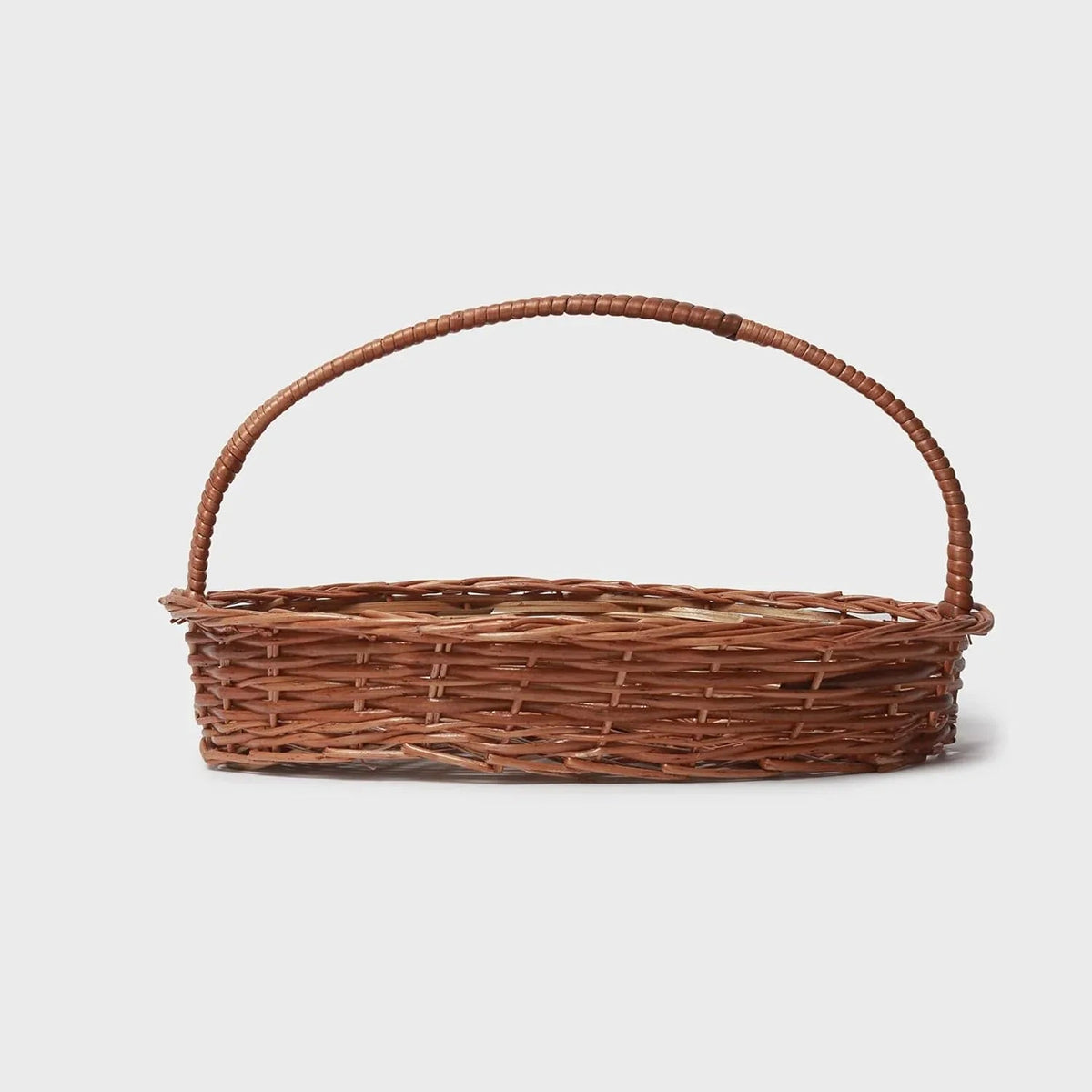 Handmade Bamboo Cane Oval Shape Handle Hamper Basket - ArtyCraftz