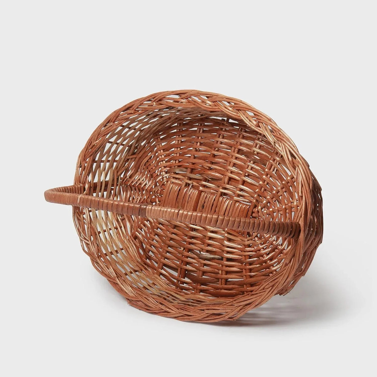 Handmade Bamboo Cane Oval Shape Handle Hamper Basket - ArtyCraftz