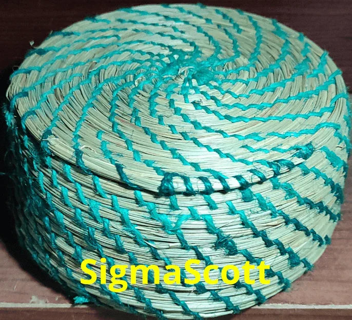 Handmade Blue Sabai Grass and Bamboo Based Box Roti/Chapati/Paratha/Dry Fruits Serving Plate Home and Kitchen Decor Basket (Orange) - ArtyCraftz