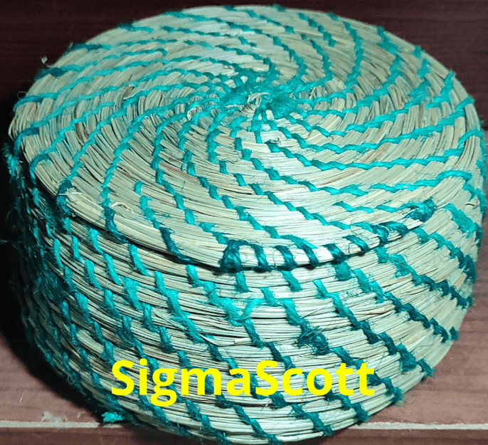 Handmade Blue Sabai Grass and Bamboo Based Box Roti/Chapati/Paratha/Dry Fruits Serving Plate Home and Kitchen Decor Basket (Orange) - ArtyCraftz