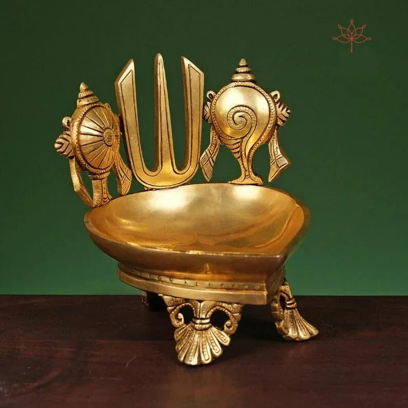 Handmade Brass Vishnu Lamp - ArtyCraftz