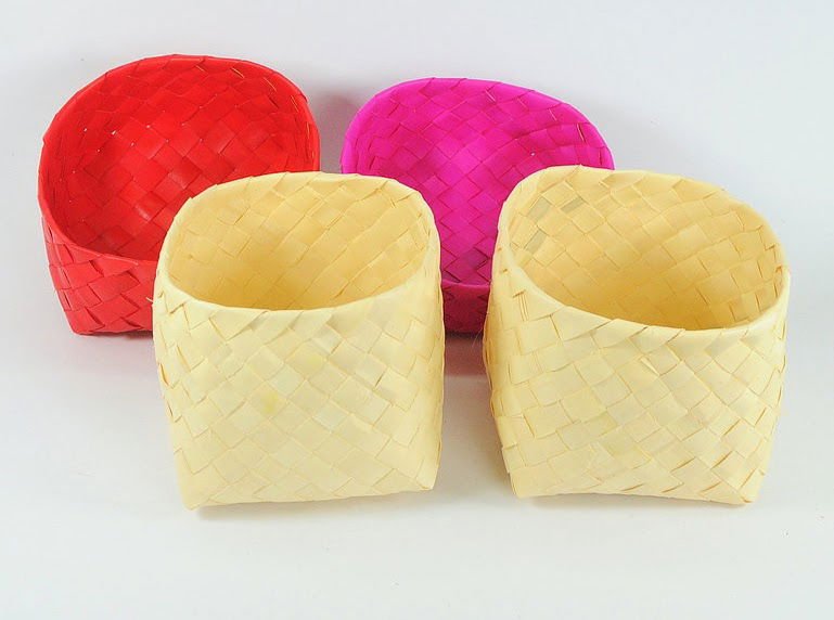 Handmade Cube Box with Lid (2 pieces) Pink with Red Color - ArtyCraftz