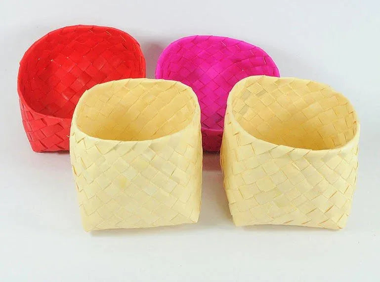 Handmade Cube Box with Lid (2 pieces) Pink with Red Color - ArtyCraftz