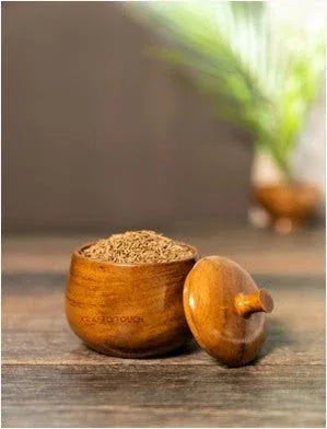 Handmade & Handcrafted Spice Container | Semi Waterproof Wooden Jar with Lid | - 125 ml Wooden Utility Container - ArtyCraftz