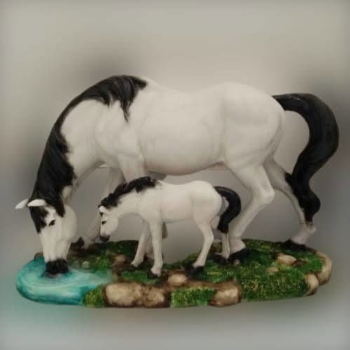 Handmade Horse Statue with Baby Horse Animal Figurines Home Decor Gifts Item Decorative Showpece for Home & Living Room - ArtyCraftz