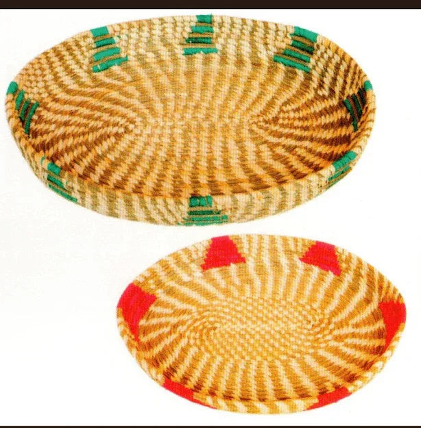 Handmade Sabai Grass Round Serving Tray/Basket 12X 9 inches - ArtyCraftz
