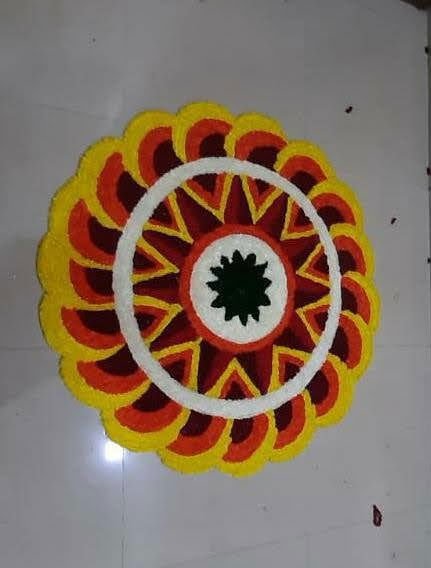 Handwoven Floral Design Canvas Rangoli Mat - ArtyCraftz