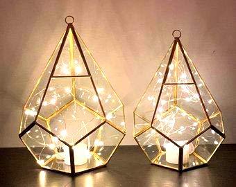 Hexagonal Geometric Terrarium Tealight Candle Holder - ArtyCraftz
