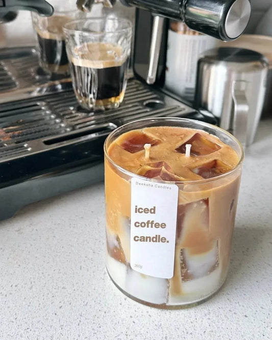 Iced Coffee Scented Candle – Premium Soy & Gel Wax - ArtyCraftz