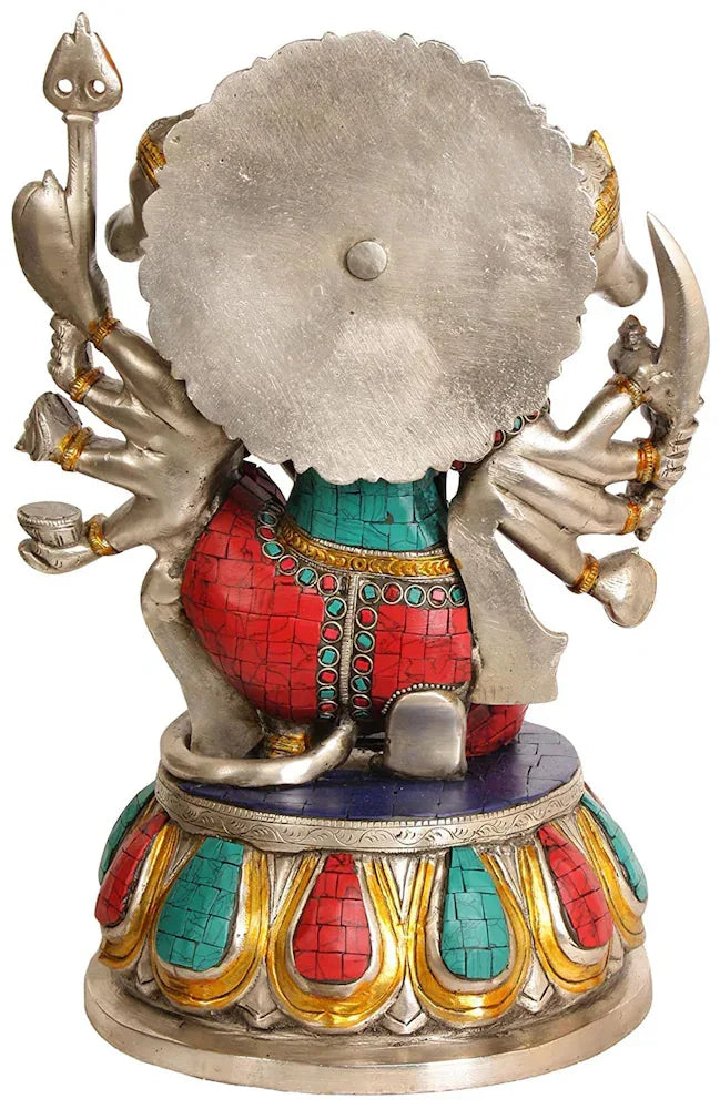 Brass Five Headed Lord Hanuman Statue Height 13 Inches