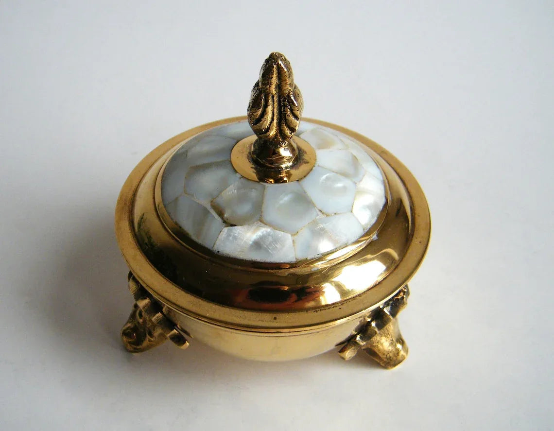 Luxury Brass Kumkum & Jewellery Box-ArtyCraftz.com