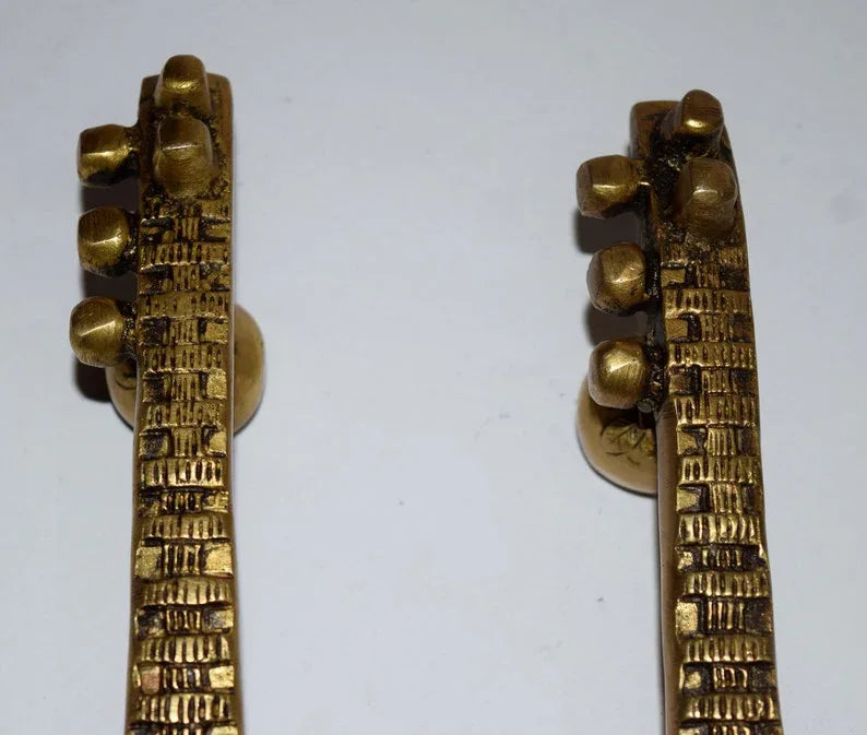 Handcrafted Brass Veena Design Door Handles View