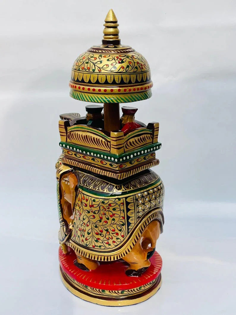 Handcrafted Royal Elephant Ambari Showpiece – Traditional Indian Decor