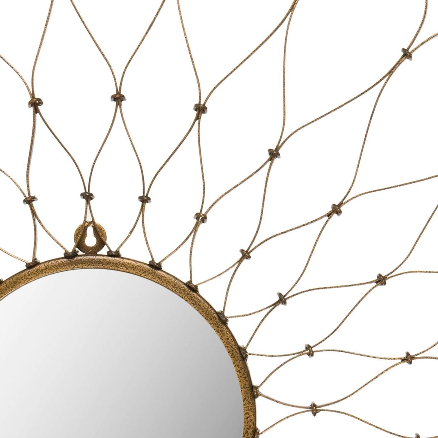 Iron Golden Flower Petals Decorative Mirror - ArtyCraftz