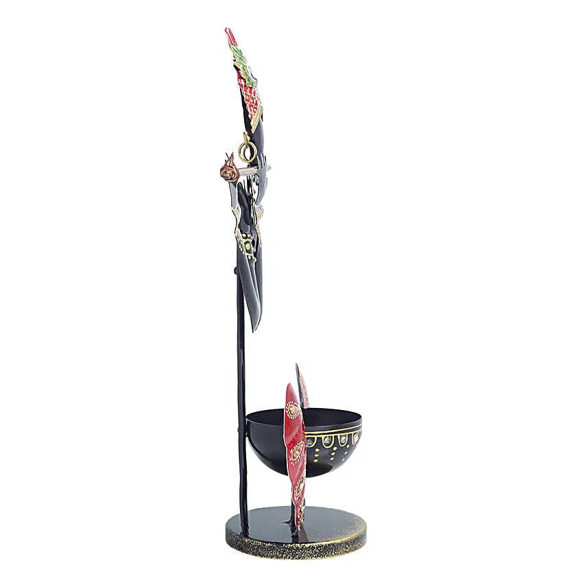 Krishna T Light Candle Holder Blue and Pink - ArtyCraftz