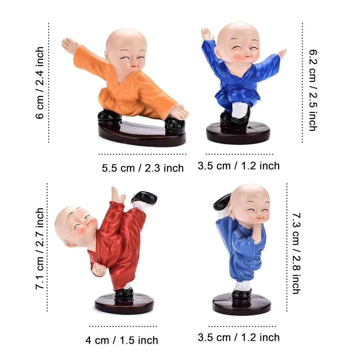 Kung Fu Monks Buddha Figurines Showpiece - ArtyCraftz