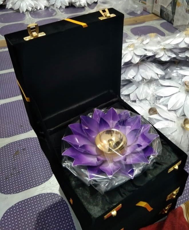 Lotus Diya for Home Decor with Light Diya Brass Metal for Mandir & Home Decoration with Box - ArtyCraftz