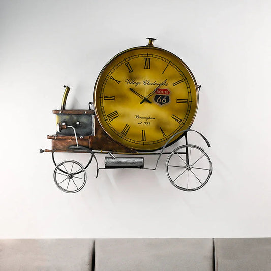 Handmade Copper Engine Clock Wall Decoration