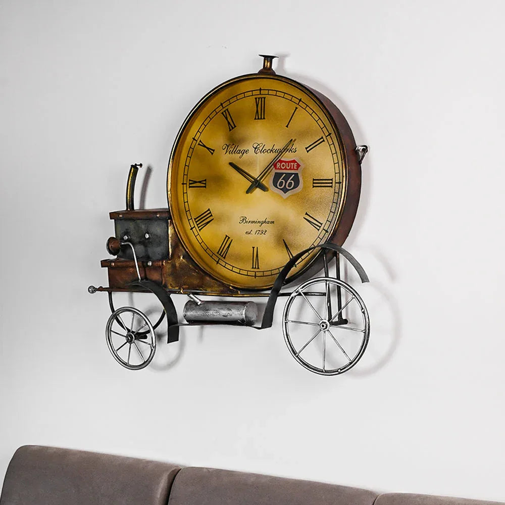 Handmade Copper Engine Clock Wall Decoration