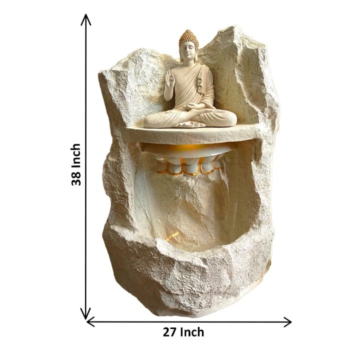 Meditating Buddha Resin Water Fountain - ArtyCraftz