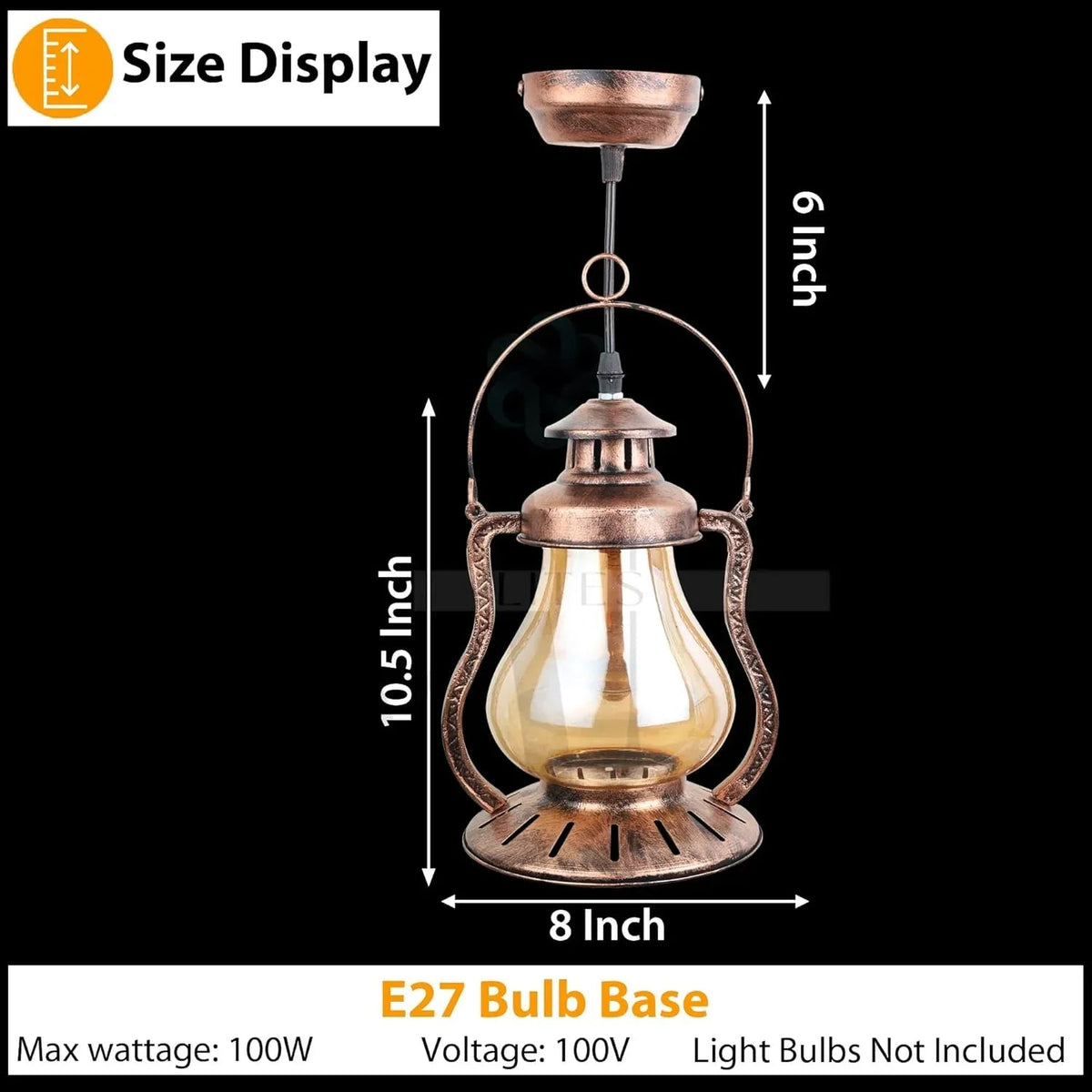 Metal and Glass Circular Pendant Light - ArtyCraftz