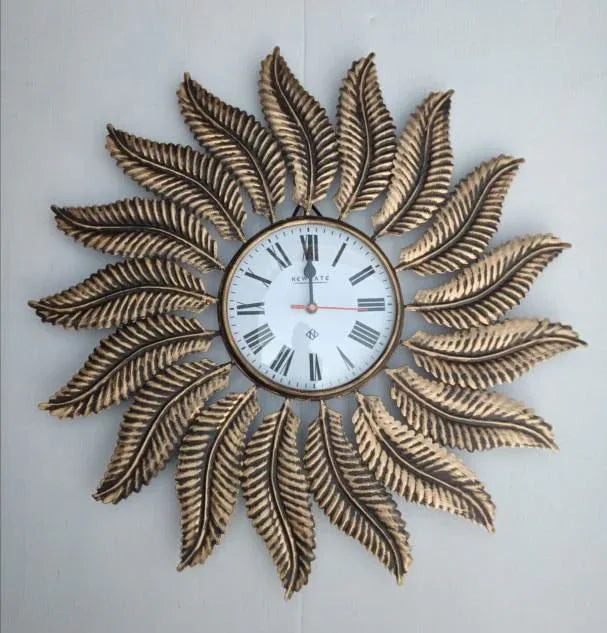 Metal Leaf Clock Wall Decor - ArtyCraftz