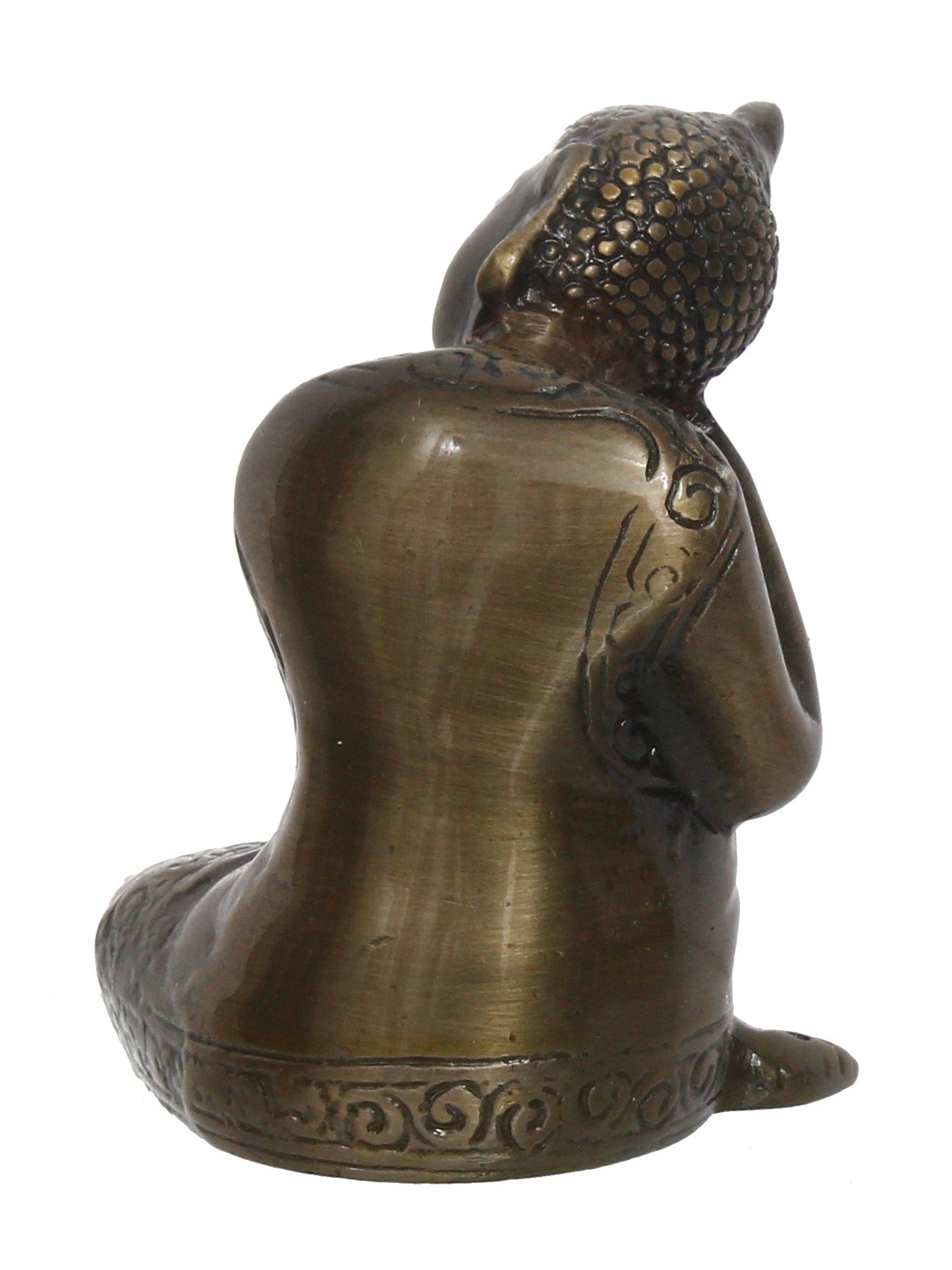 Metal Resting Buddha On Knee Statue - ArtyCraftz
