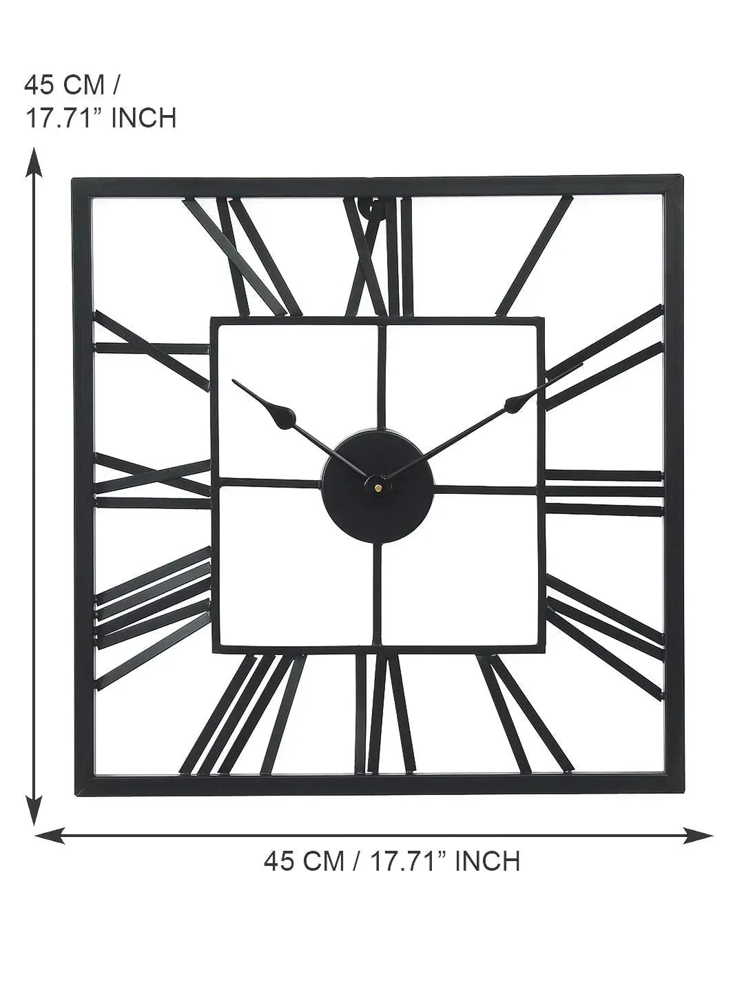 Metal Square Vintage Silent Chic Wall Clock - ArtyCraftz