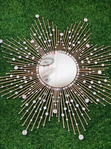 Metal Star and Crystal Wall Mirror - ArtyCraftz