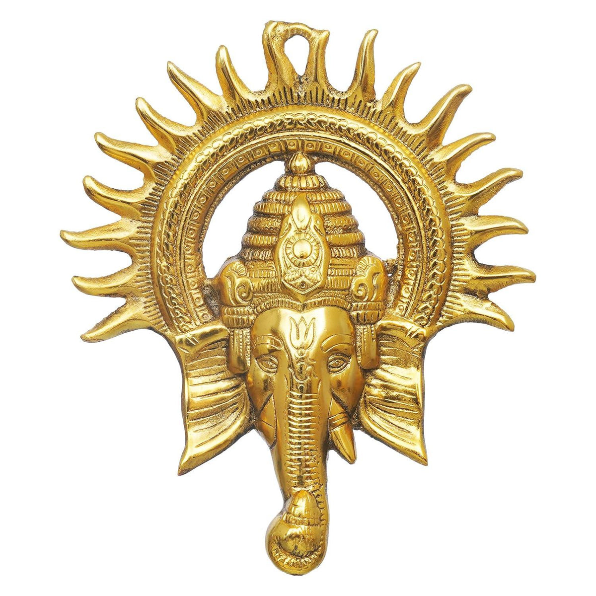 Metal Sun Decorative Ganesha Wall Hanging - ArtyCraftz