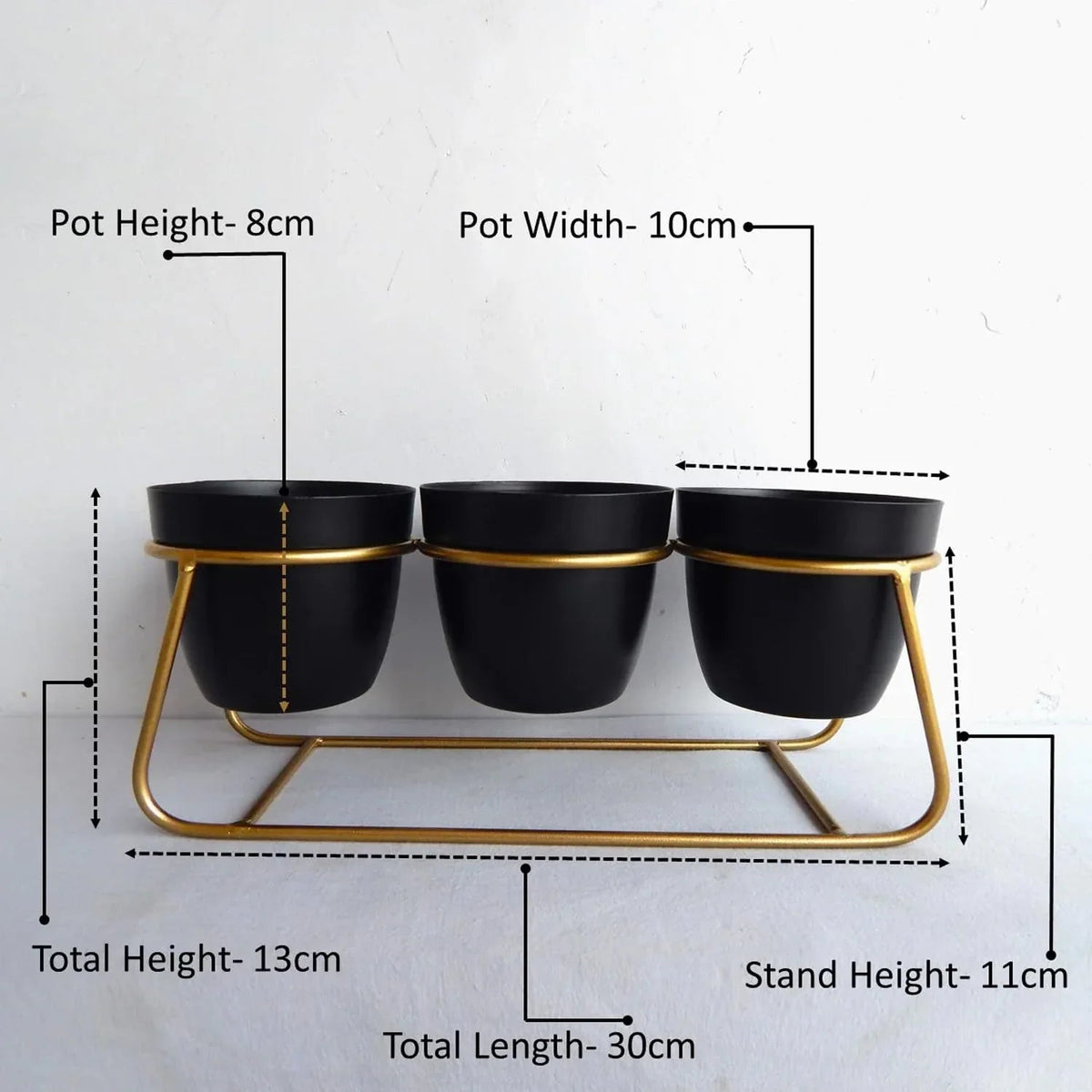 Metal Triple Pot Table Top Planter - ArtyCraftz