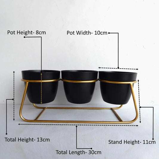 Metal Triple Pot Table Top Planter - ArtyCraftz