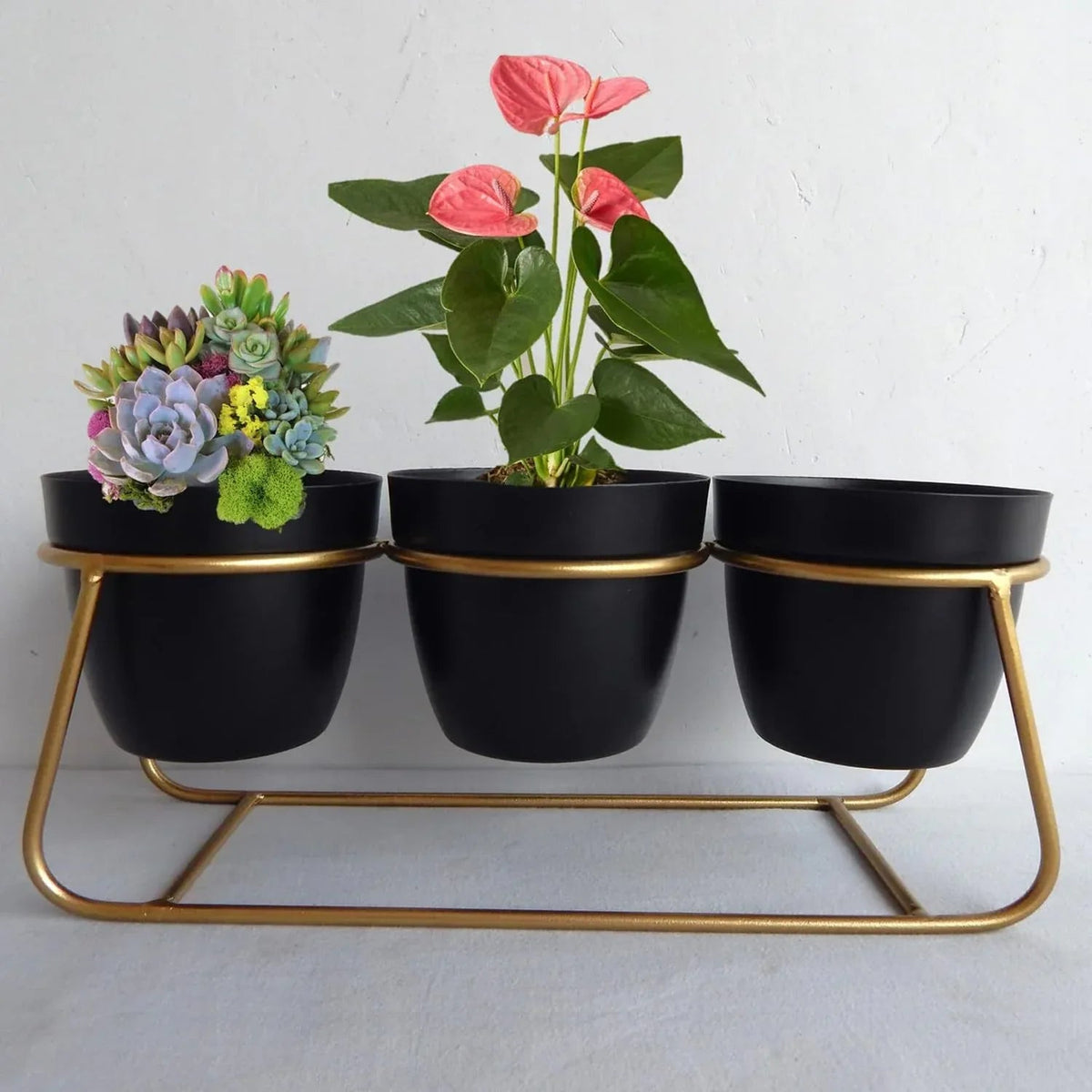 Metal Triple Pot Table Top Planter - ArtyCraftz